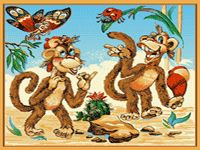 Ковер по Белорусским мультикам детский Обезьянки 377