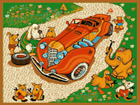 Ковер по Белорусским мультикам детский Красная машинка 532