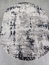 Ковер черный PALERMO F282 DARK GRAY Овал