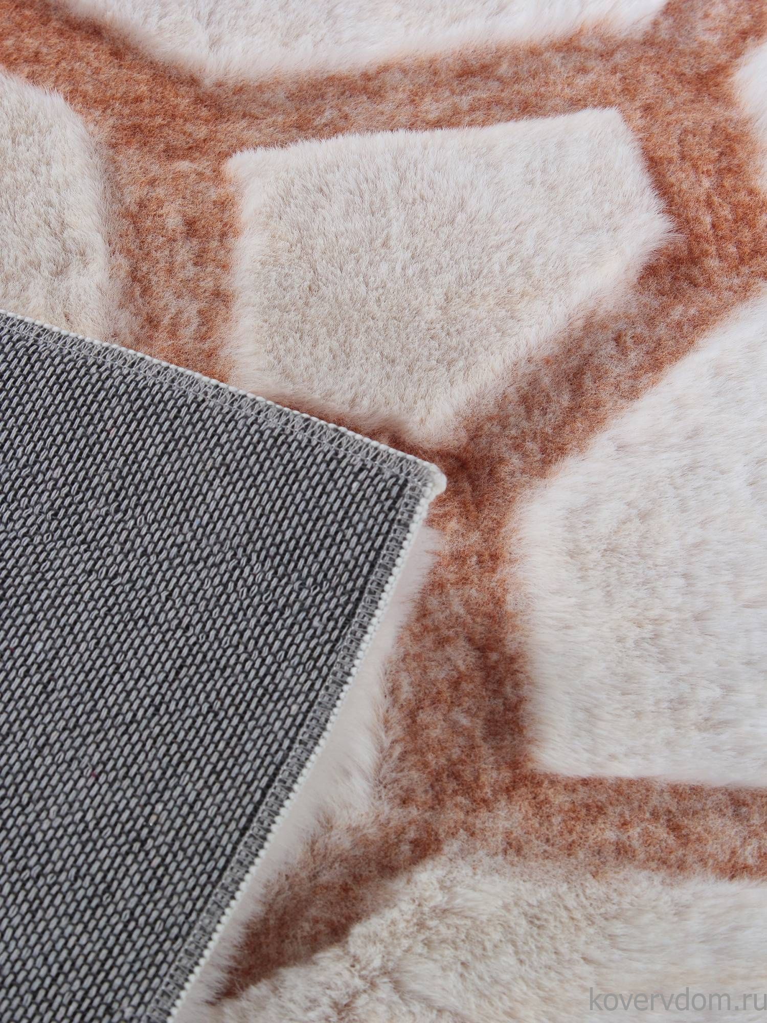 Ковер из искусственного меха RABBIT CARVING PX4003 CREAM / TERRA