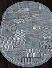 Овальный ковер голубой-циновка KAIR S148 BLUE Овал