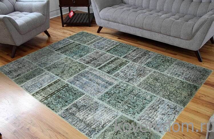 Винтажный ковер 100% шерсть пэчворк R-7891