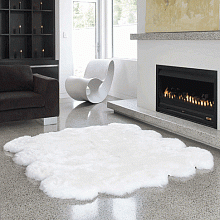 Овчина высокоплотная (накидка/ковер Bowron) ВОСЬМЕРНАЯ слоновая кость