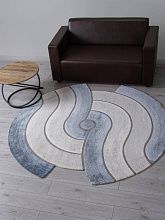 Круглый ковер в гостиную SAFIR 00836T GREY / BLUE Круг