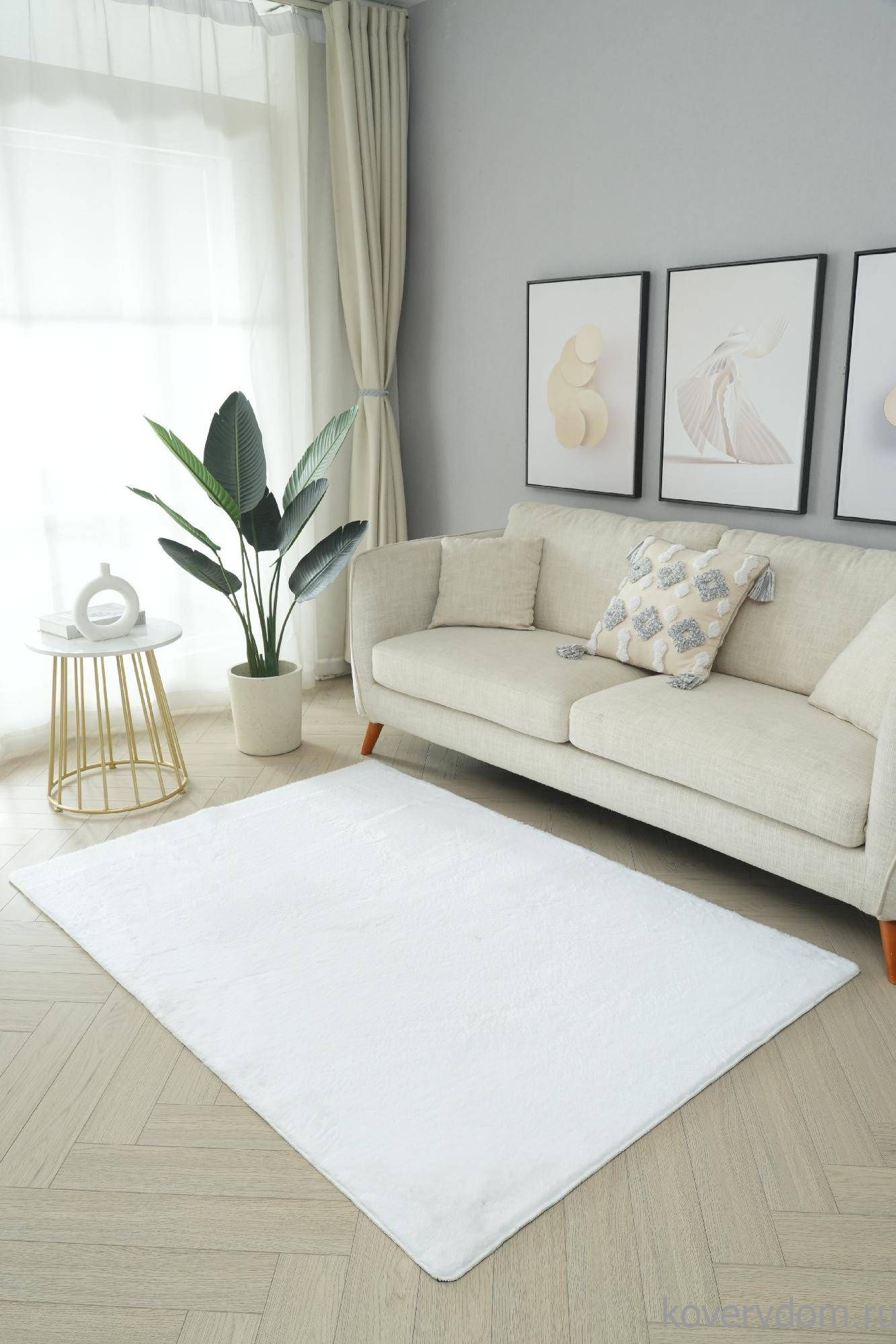 Ковер из искусственного меха RABBIT-A PX2000 WHITE