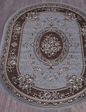 Овальный ковер голубой SIERRA 5444 BLUE-BROWN 2 Овал