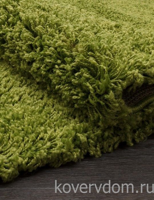 Ковер длинноворсовый SHAGGY УЛЬТРА зеленый ОВАЛ