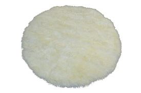 Круглый ковер из новозеландской овчины КРУГ белый