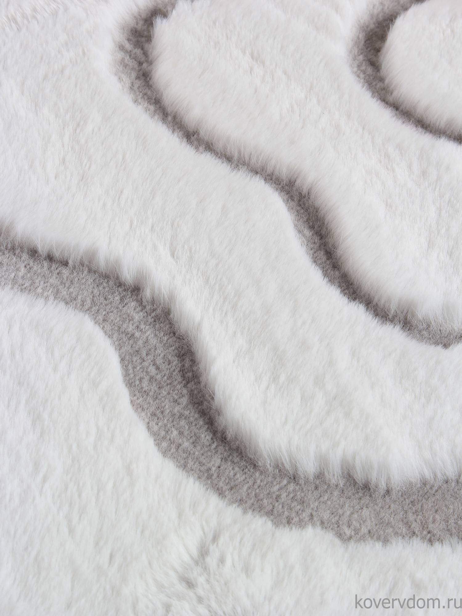 Ковер из искусственного меха RABBIT CARVING PX4004 CREAM / GREY