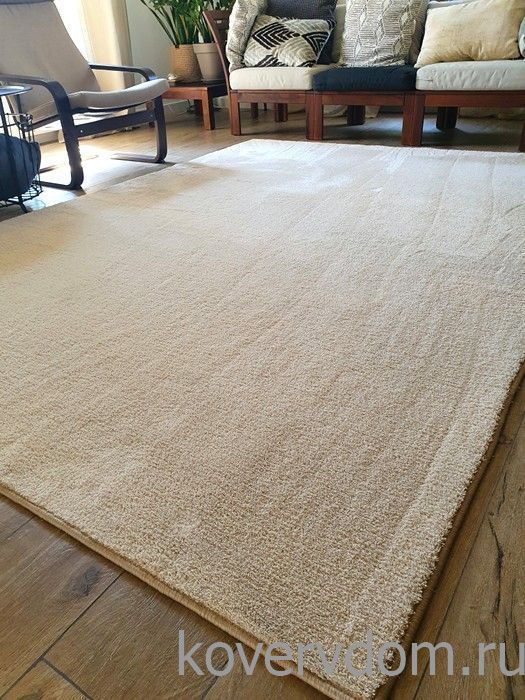 Однотонный ковер микрофибра для дома и офиса Mere Vel 33