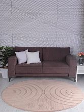 Ковер длинноворсовый из искусственного меха RABBIT CARVING PX4005 BROWN / BROWN Круг