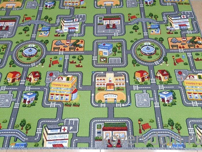 Детский ковер-палас с дорогами TOWN 1367-51