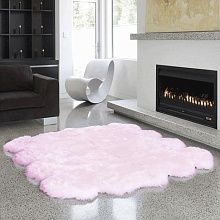 Овчина высокоплотная (накидка/ковер Bowron) ВОСЬМЕРНАЯ сиреневый снег