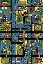 Детский ковер Городок с дорогами Кристэл С024 blue