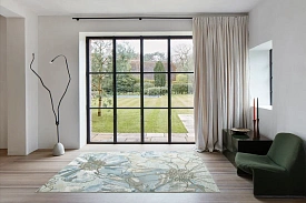 Рельефный ковер Бельгийский голубой из вискозы GENOVA 38182 6949 91