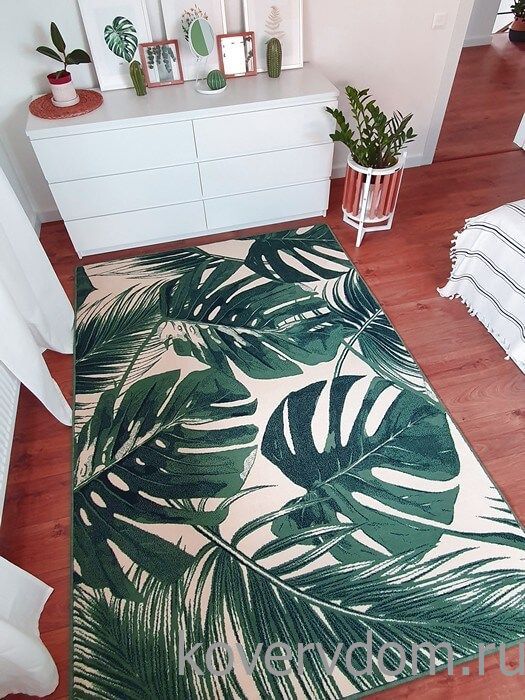 Ковер с цветами SCANDINAVIAN MONSTERA 9