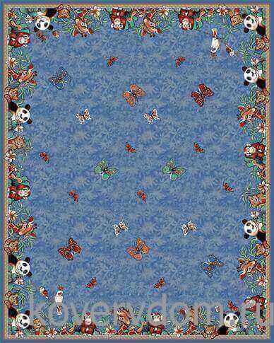 Детский ковер Джунгли синий