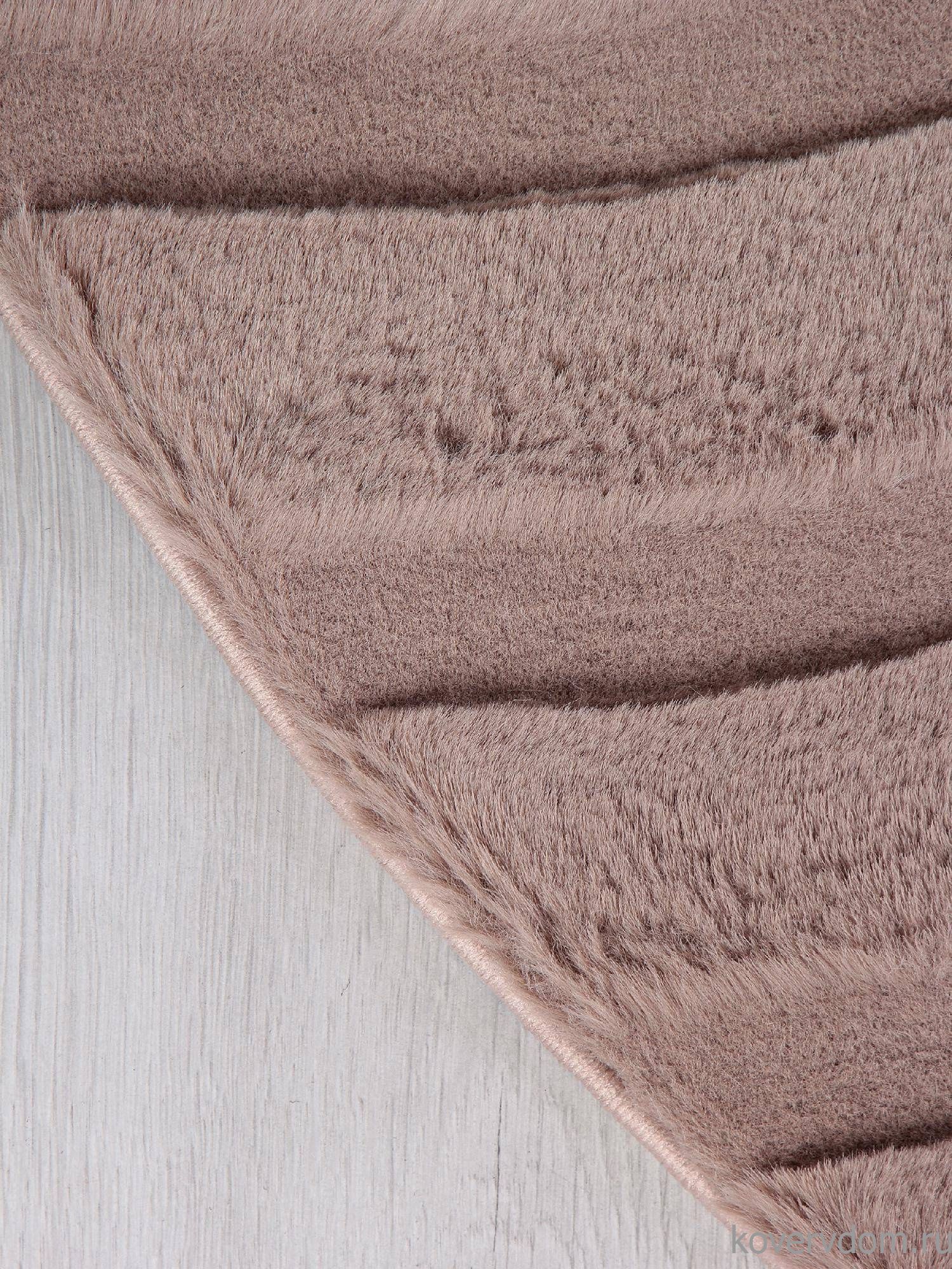 Ковер из искусственного меха RABBIT CARVING PX4005 BROWN / BROWN Круг