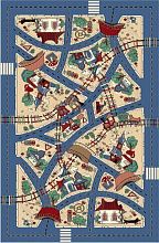 Детский ковер Веселые дорожки-L синий