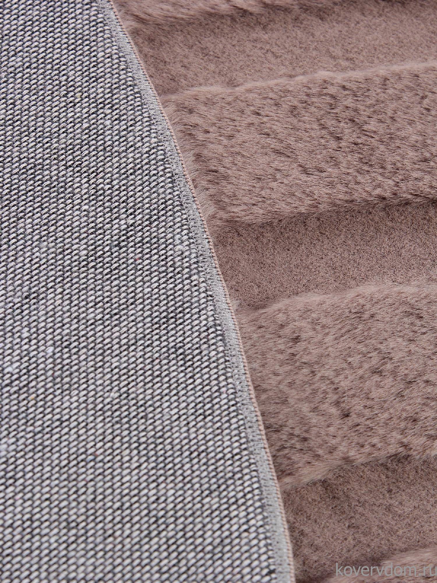 Ковер из искусственного меха RABBIT CARVING PX4005 BROWN / BROWN Круг