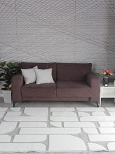 Ковер длинноворсовый из искусственного меха RABBIT CARVING PX4001 CREAM / GREY