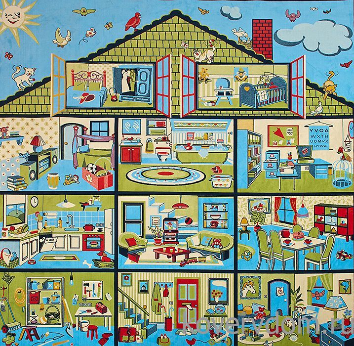 Детский развивающий ковер PTT Sorona Кукольный домик