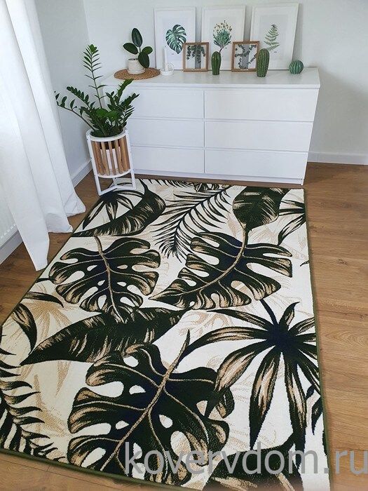 Ковер с цветами SCANDINAVIAN MONSTERA 5